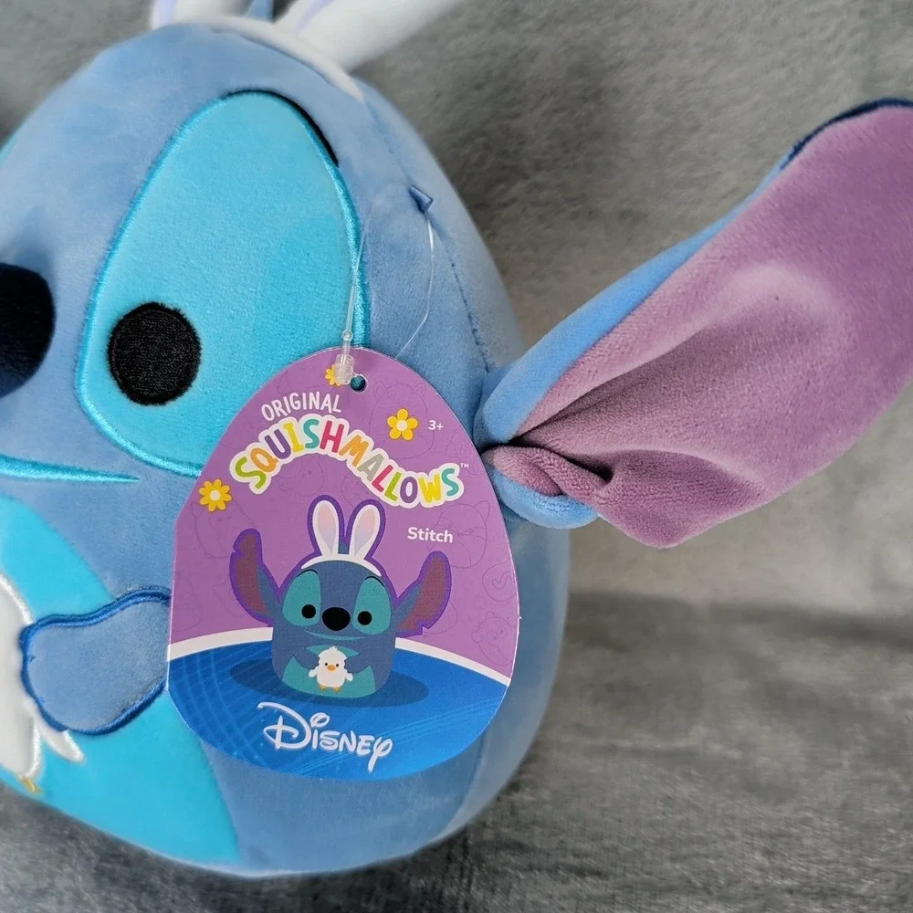 Squishmallow Disney Stitch Kellytoy Plush Bunny Ears 8" Easter 2024 NWT - Picture 3 of 4